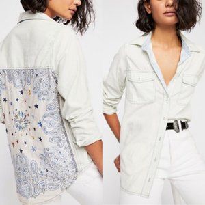 Free People Bandana Bandit Button Down Top